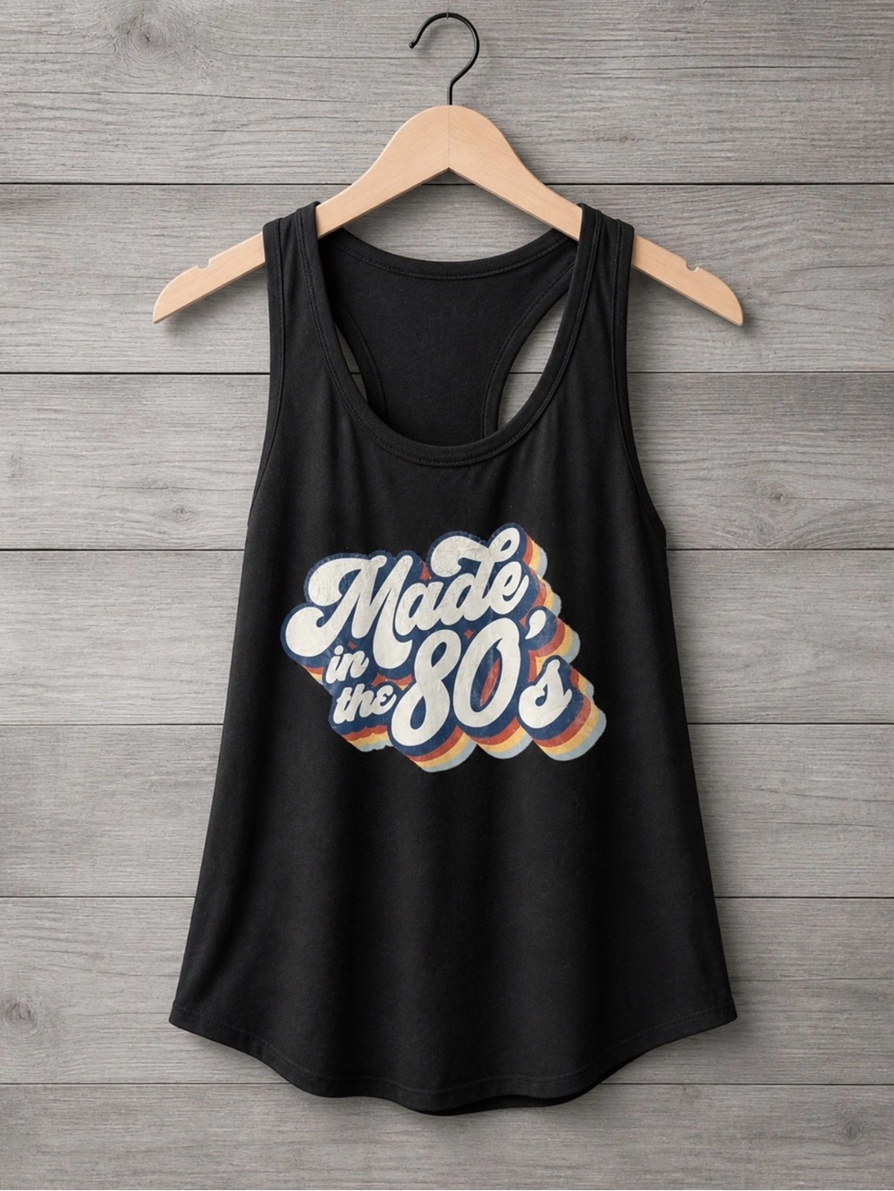 Vintage “Made in the 80’s” Retro Graphic Racerback Tank Top | Size: XL